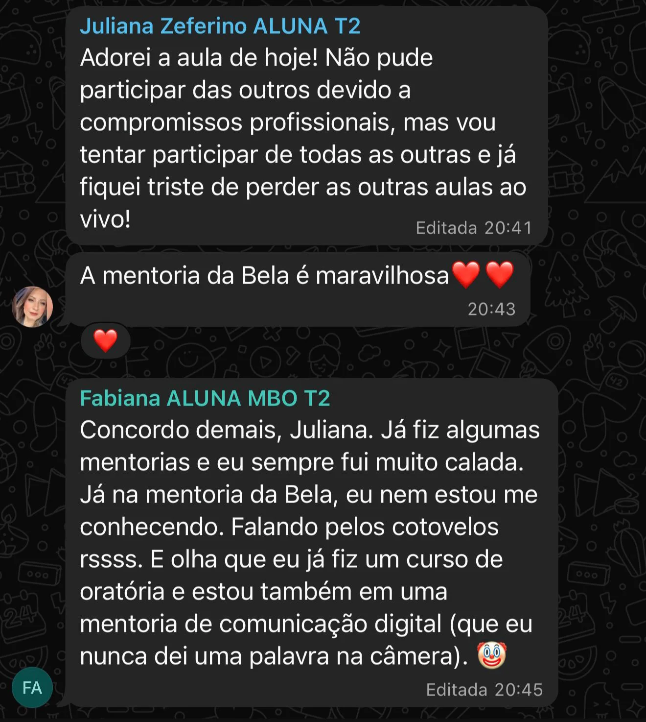 Depoimento Juliana e Fabiana — Alunas